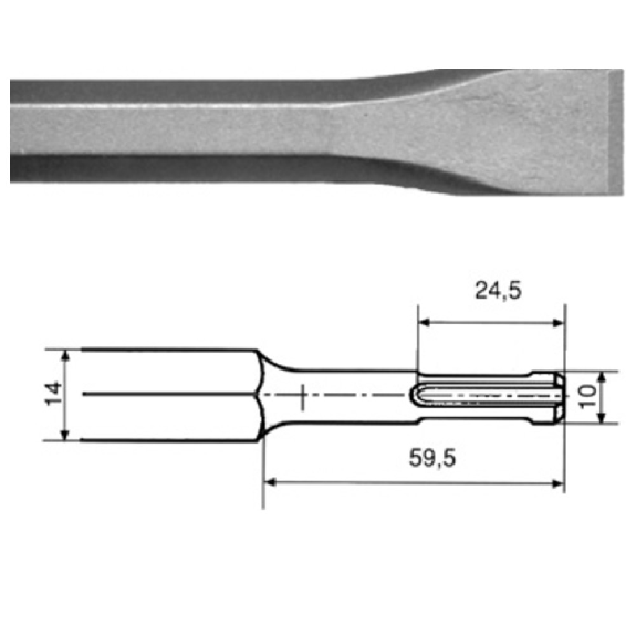 Flachmeißel, SDS-plus Aufnahme, Länge 250 mm, Breite 20 mm Flachmeißel, SDS-plus Aufnahme, Länge 250 mm, Breite 20 mm-Beschreibung lesen