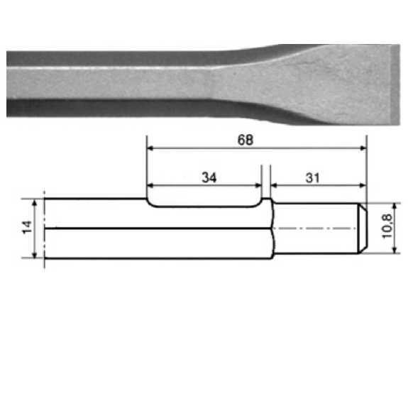 Flachmeißel, für Bosch UBH 4/26-2DS, Sechskantschaft, 300 x 25 mm Flachmeißel, für Bosch UBH 4/26-2DS, Sechskantschaft, 300 x 25 mm-Beschreibung lesen