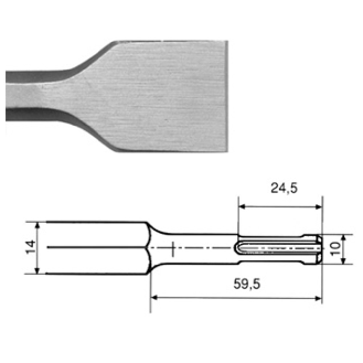 Spatmeißel, SDS-plus Aufnahme, Länge 250 mm, Breite 40 mm-Beschreibung lesen