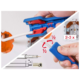 Coax-Stripper No. 1 F Plus, blau/rot-Beschreibung lesen
