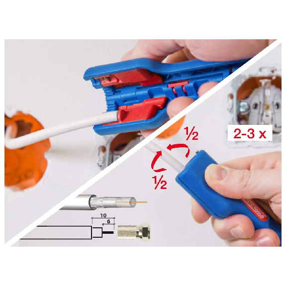 Coax-Stripper No. 1 F Plus, blau/rot-Beschreibung lesen