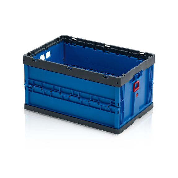 EURO-Faltbox, mit Durchfassgriffen blau/grau, 600 x 400 x 320 mm EURO-Faltbox, mit Durchfassgriffen blau/grau, 600 x 400 x 320 mm-Beschreibung lesen