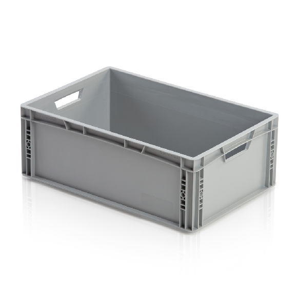 Récipient de rangement WETEC, avec poignées de baril, gris, 600 x 400 x 220 mm-Leggi tutto