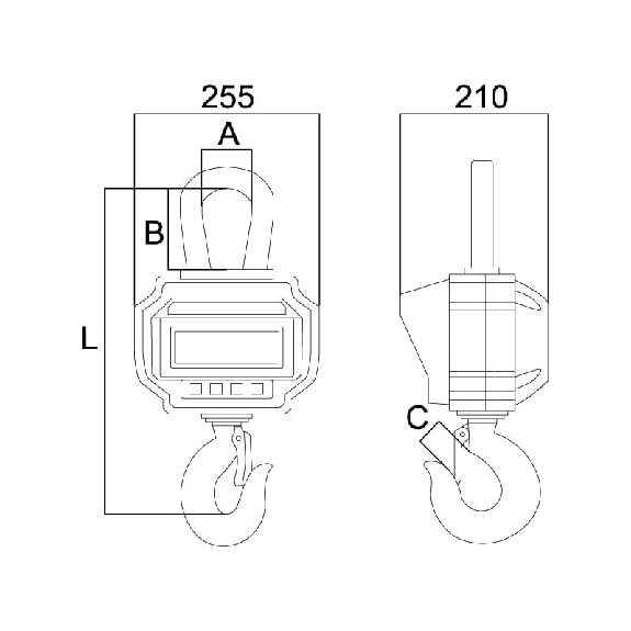 PCE Instruments Kranwaage  PCE-CS 3000N |Wägebereich : 3000 kg |Ablesbarkeit : 0,5 kg |drehbarer Haken-Beschreibung lesen