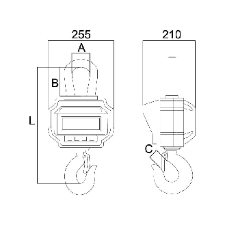 PCE Instruments Kranwaage  PCE-CS 3000N |Wägebereich : 3000 kg |Ablesbarkeit : 0,5 kg |drehbarer Haken-Beschreibung lesen