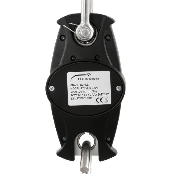 PCE Instruments Hängewaage  PCE-HS 100N |Messbereich: 0 ... 100 kg |Auflösung: 50 g |Genauigkeit: ±1 % v. Mb.-Beschreibung lesen