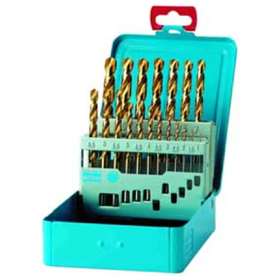 Spiralbohrer-Satz DIN 338 N, HSS TiN, 1,0-10,0 mm, 0,5 mm steigend-Beschreibung lesen