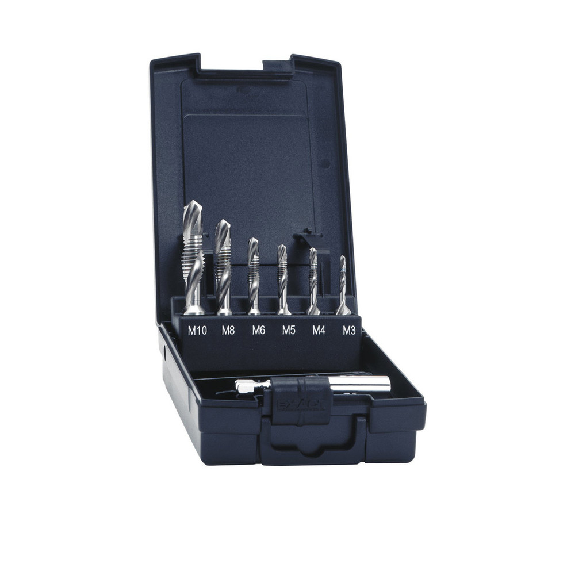 Kombi-Gewindebohrer 3in1 Set M3-M10 Bohren - Gewindeschneiden - Entgraten Kombi-Gewindebohrer 3in1 Set M3-M10 Bohren - Gewindeschneiden - Entgraten-Beschreibung lesen