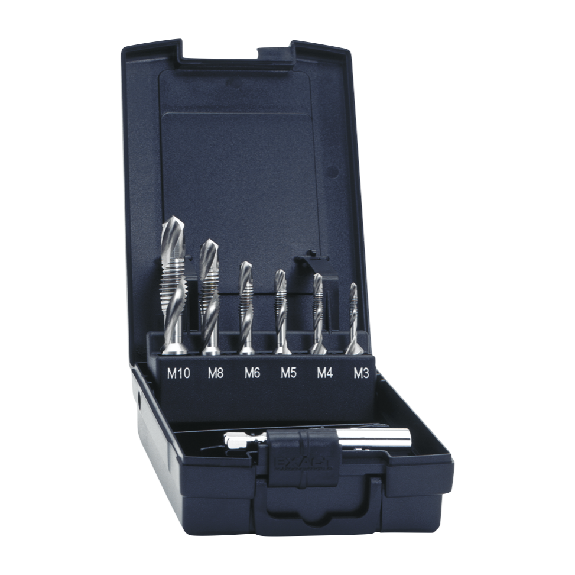 Jeu de tarauds combinés Exact SGE-Bit HSSG 7 pièces M3 - M10 + adaptateur (05910) 1/4" HSS métrique ROTAPLUS+-Leggi tutto