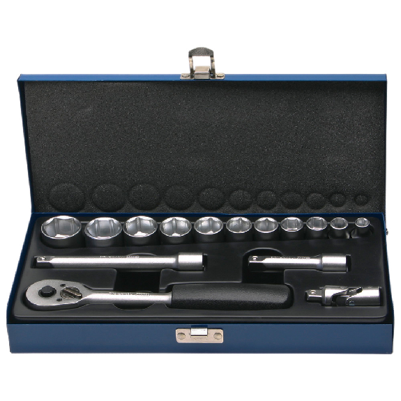 Steckschlüsselsatz 3/8", 15-teilig, 8-24 mm-Beschreibung lesen