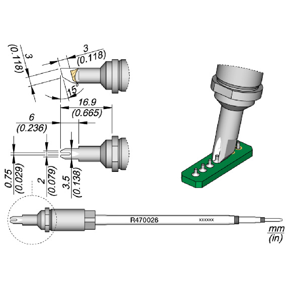 Lötspitze Serie R470 Sondertypen, R470030/Ø 2,0 mm, Pin Lötspitze-Beschreibung lesen