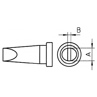 Lötspitze Serie LT, Meißelform, LT AX/Ø 1,6 mm, gebogen 30°-Beschreibung lesen
