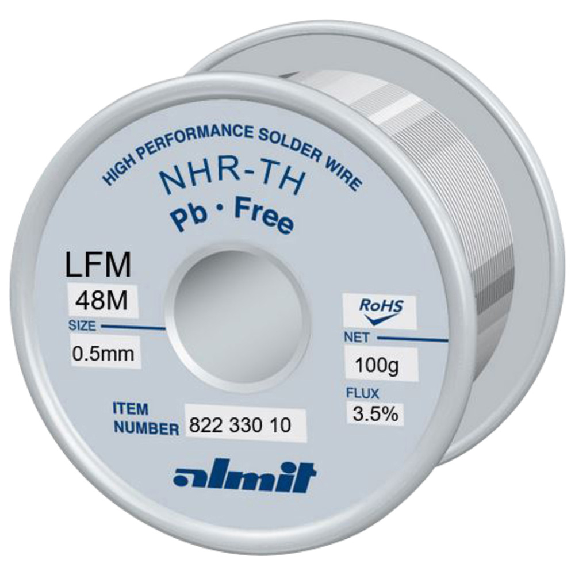 Lötdraht, NHR-TH LFM-48-M, 0,5 mm, 100 g Lötdraht, NHR-TH LFM-48-M, 0,5 mm, 100 g-Beschreibung lesen