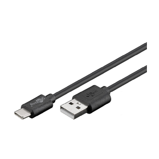 USB 2.0 Kabel, USB-C auf USB A, schwarz, 1 m-Beschreibung lesen