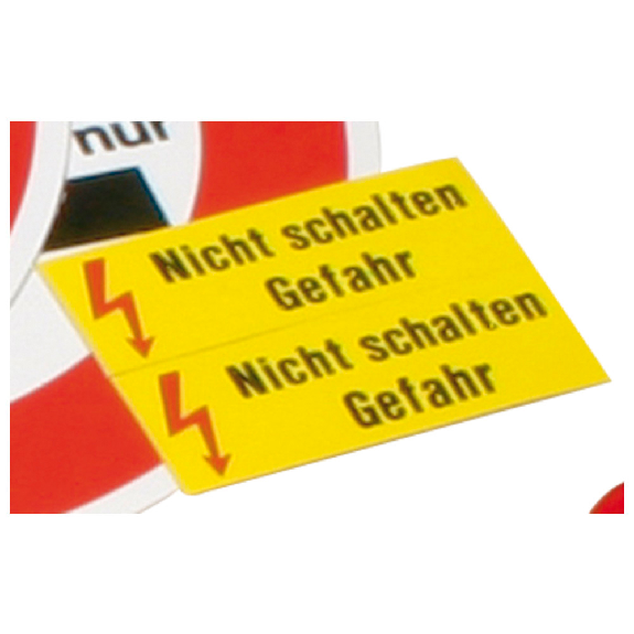 Warnschild, selbstklebend, "Nicht schalten Gefahr", 70 x 25 mm Warnschild, selbstklebend, "Nicht schalten Gefahr", 70 x 25 mm-Beschreibung lesen