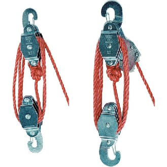 Schörken Poulley 300 kg CE avec corde et frein, moyeu 2,5 m-Beschreibung lesen