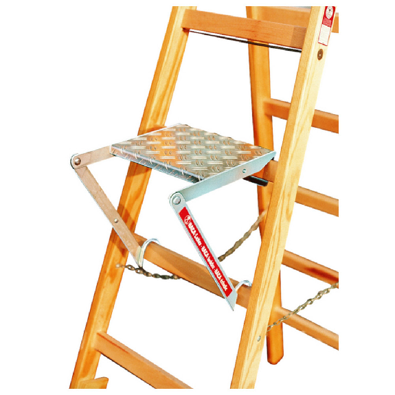 Einklappbare Arbeitsplattform aus Aluminium, Standfläche ca. 230 x 280 mm-Beschreibung lesen