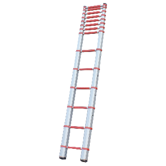 Teleskopleiter nach EN 1147, rot, 350 cm-Beschreibung lesen