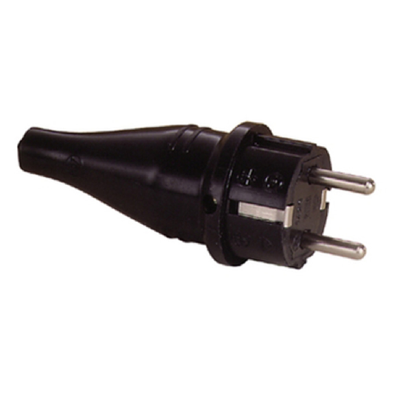 Vollgummi-SCHO-Stecker, DIN 49440/441, Gummi, IP44, schwarz-Beschreibung lesen