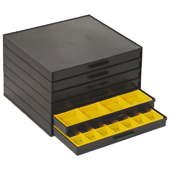 Schubladenschrank, ESD, Schubladen 6 Stück, 265 x 355 x 205 mm-Beschreibung lesen