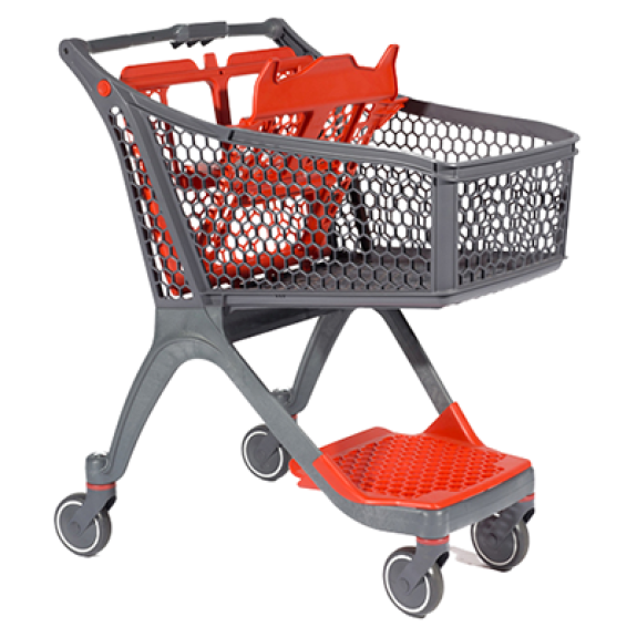 Chariot de manutention gris-rouge-Lire la description