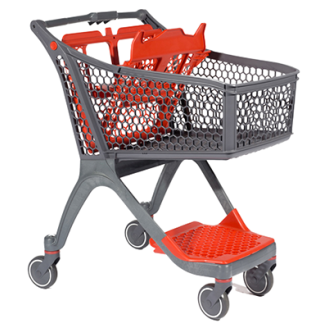 Chariot de manutention gris-rouge-Lire la description