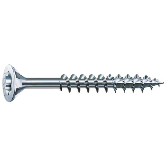 Vis à bois aggloméré tête fraisée empreinte Torx acier zingué blanc partiellement filetées Wirox, Ø 5 mm, longueur 90 mm, boîte-Lire la description