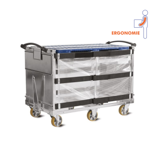 Chariot ergonomique avec volet anti-chute (VAC) 1200 x 800-Lire la description