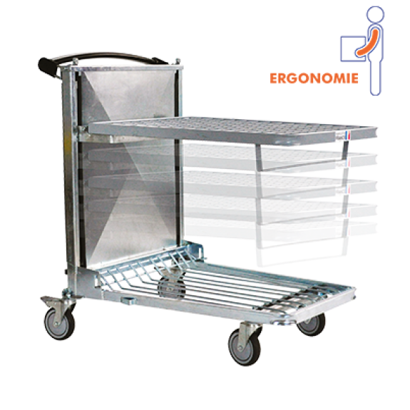 Chariot ergonomique Plateau 800 x 600 Chariot ergonomique Plateau 800 x 600-Lire la description