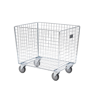 Chariot grillagé empilable pour linge-Lire la description