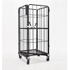 Roll emboîtable zingué noir avec étagère relevable Roll emboîtable zingué noir avec étagère relevable
