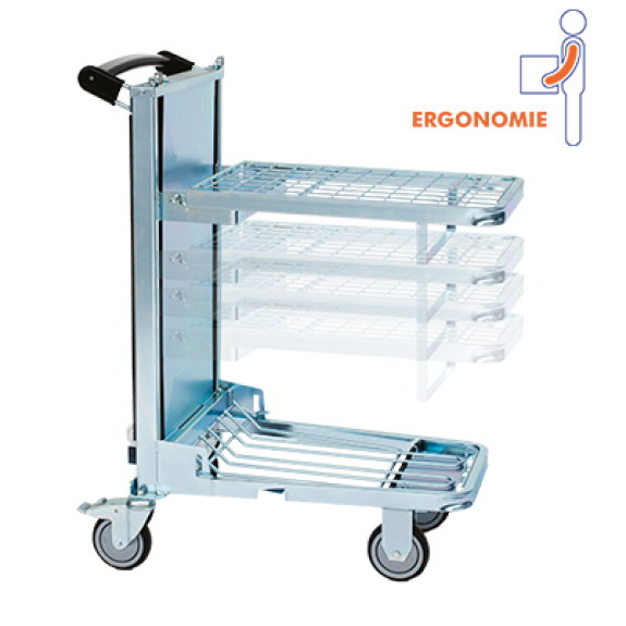 Chariot ergonomique Plateau 400 x 600 Chariot ergonomique Plateau 400 x 600-Lire la description