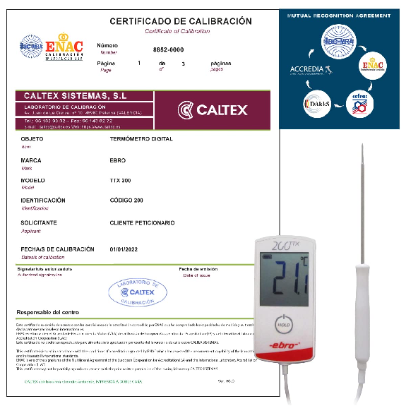 Thermometer kalibriert EBRO TTX 200 kalibrierzertifikat akkreditiert (akzeptiert von DAkkS)-Beschreibung lesen