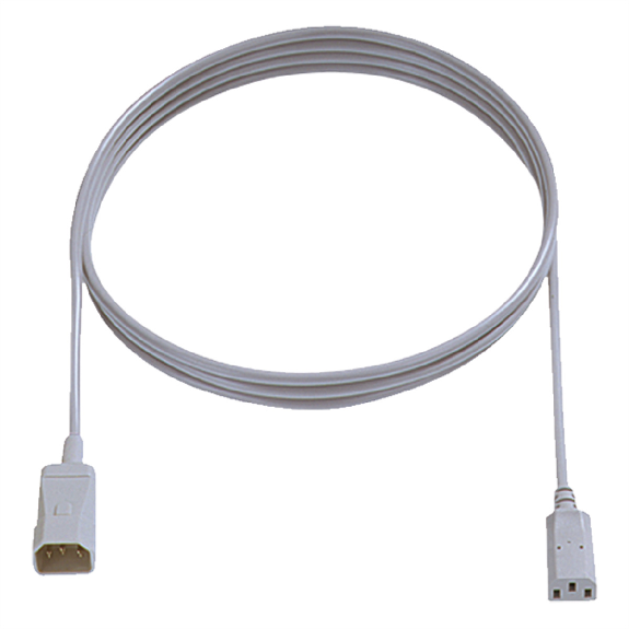 BACHMANN Kaltgeräteverlängerung H05VV-F 3G0,75mm², C14 / C13, grau, 2 m-Beschreibung lesen