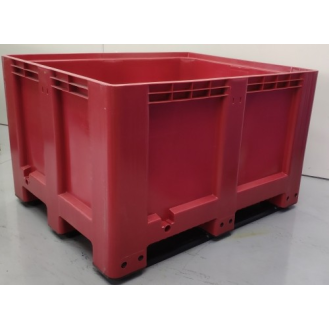 Contenedor plástico liso 1.200 X 1.000 X 760 mm rojo-Leer más