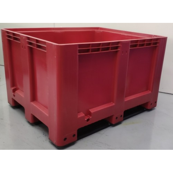 Contenedor plástico liso rojo 1.200 x 1.000 x 760 mm-Leer más