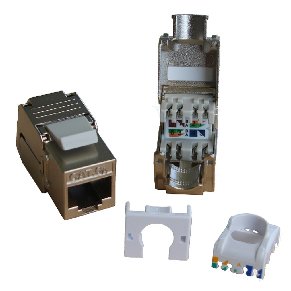 Keystone Jack, Cat. 6A, werkzeugfreie Montage Keystone Jack, Cat. 6A, werkzeugfreie Montage-Beschreibung lesen