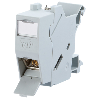 Steckverbinder E-DAT modul REG 8(8) IP20, Cat. 6, lichtgrau-Beschreibung lesen