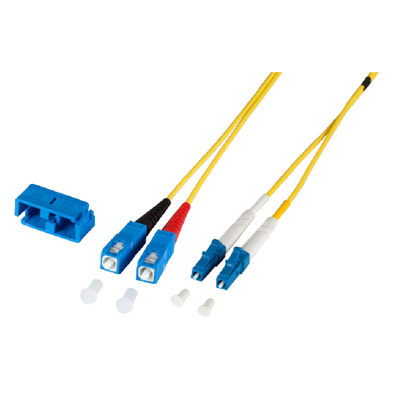 Duplex Patchkabel LC/SC 9/125µ OS2, LSZH, gelb, 2,0 mm, 5,0 m-Beschreibung lesen