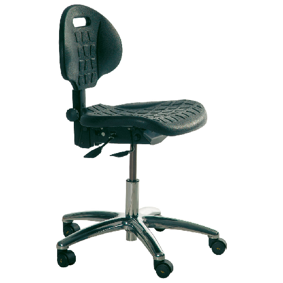 Chaise de travail chaude industrielle PU, ESD, rouleaux, 380-510 mm-Leer más