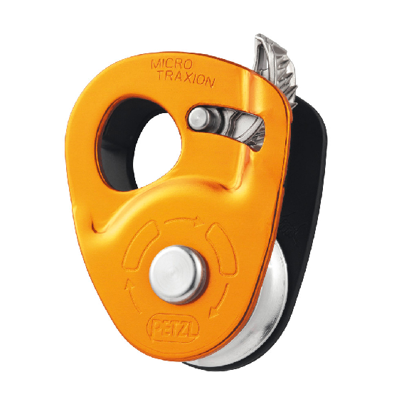 Micro traxion du rouleau de déviation petzl, jaune-Leggi tutto