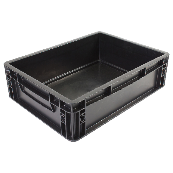 Lagerbehälter mit Unterfassgriff, ESD, 600 x 400 x 120 mm Lagerbehälter mit Unterfassgriff, ESD, 600 x 400 x 120 mm-Beschreibung lesen