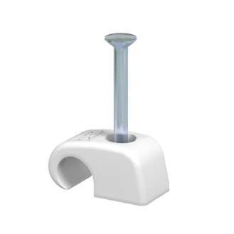 Haftclip mit Nagel, lichtgrau, 2x18 mm, für Kabel-Ø 4-7 mm, VPE 100 Stück-Beschreibung lesen