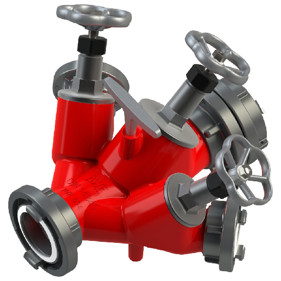 Hydraulikverteiler mit drei Abgängen und Ventilabsperrung-Beschreibung lesen