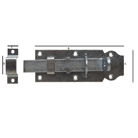 Schlossriegel mit Schlaufe, 120 mm, Ausführung B-Beschreibung lesen