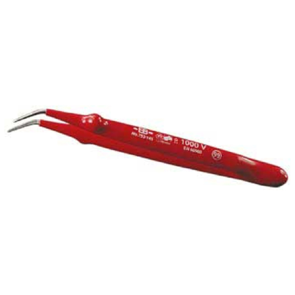 Pinzette, VDE-isoliert, gebogen, spitz, 155 mm Pinzette, VDE-isoliert, gebogen, spitz, 155 mm-Beschreibung lesen