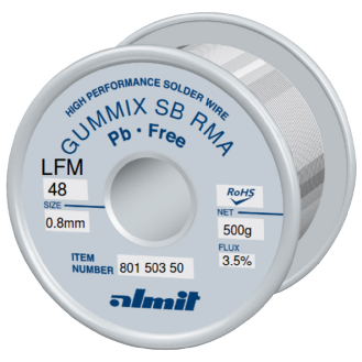 Lötdraht, Gummix SB RMA LFM-48, 0,8 mm, 500 g-Beschreibung lesen