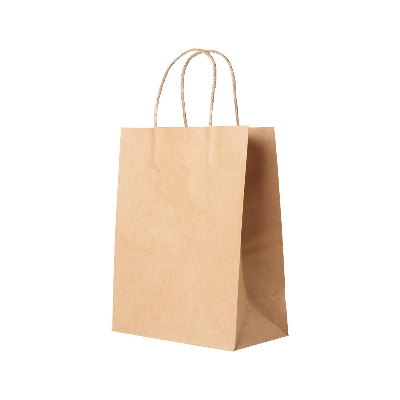 Sacs cabas avec poignées torsadées - kraft brun vergé