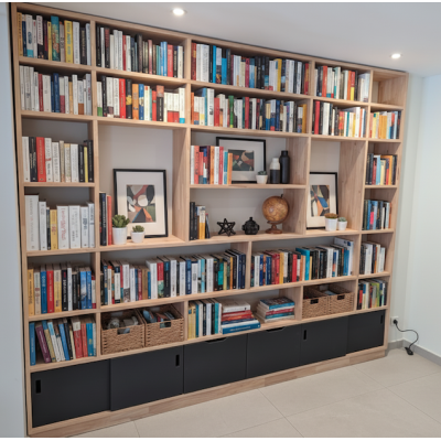 Bibliothèque en hévéa
